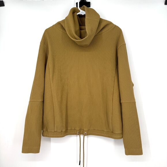 Varley Tops - Varley Cowl Neck Charles Sweatshirt Ribbed Pullover Tie Bottom Yoga Cozy Women S